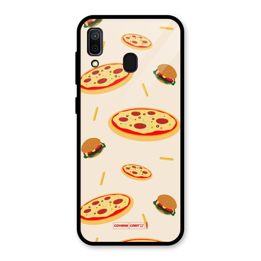 Pizza and Burger Love Glass Back Case for Galaxy A30