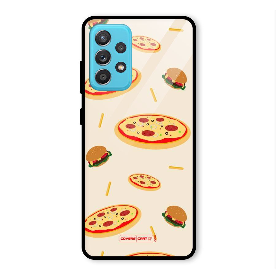 Pizza and Burger Love Glass Back Case for Galaxy A52