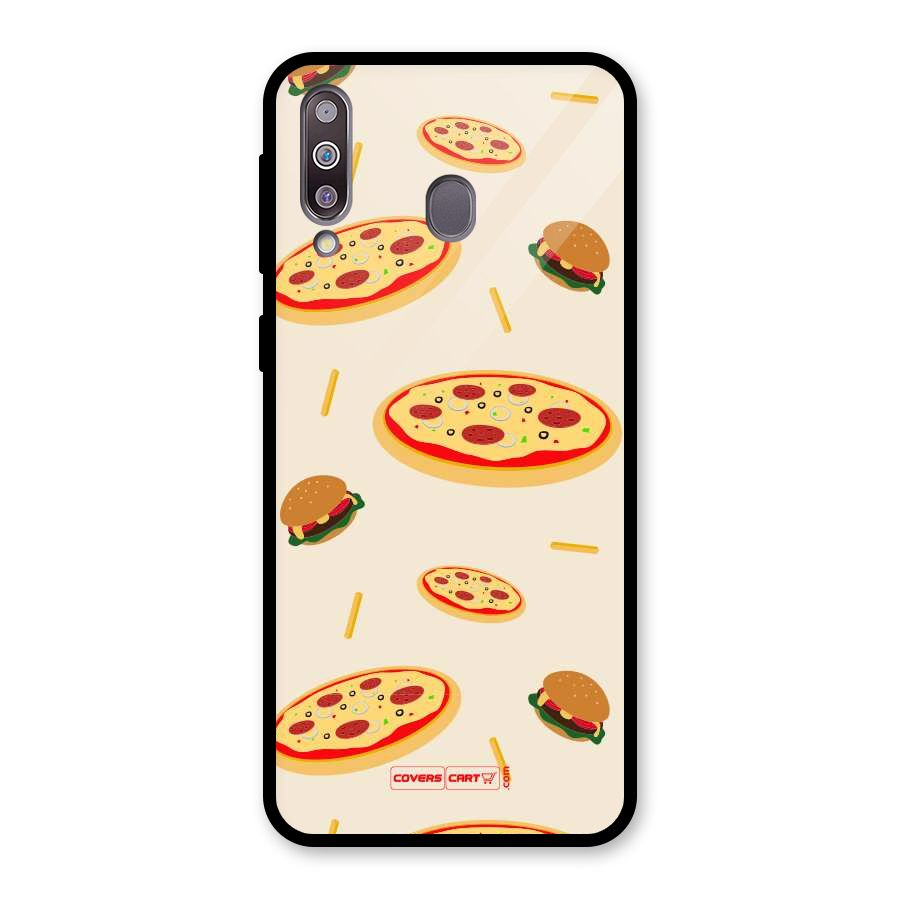Pizza and Burger Love Glass Back Case for Galaxy M30