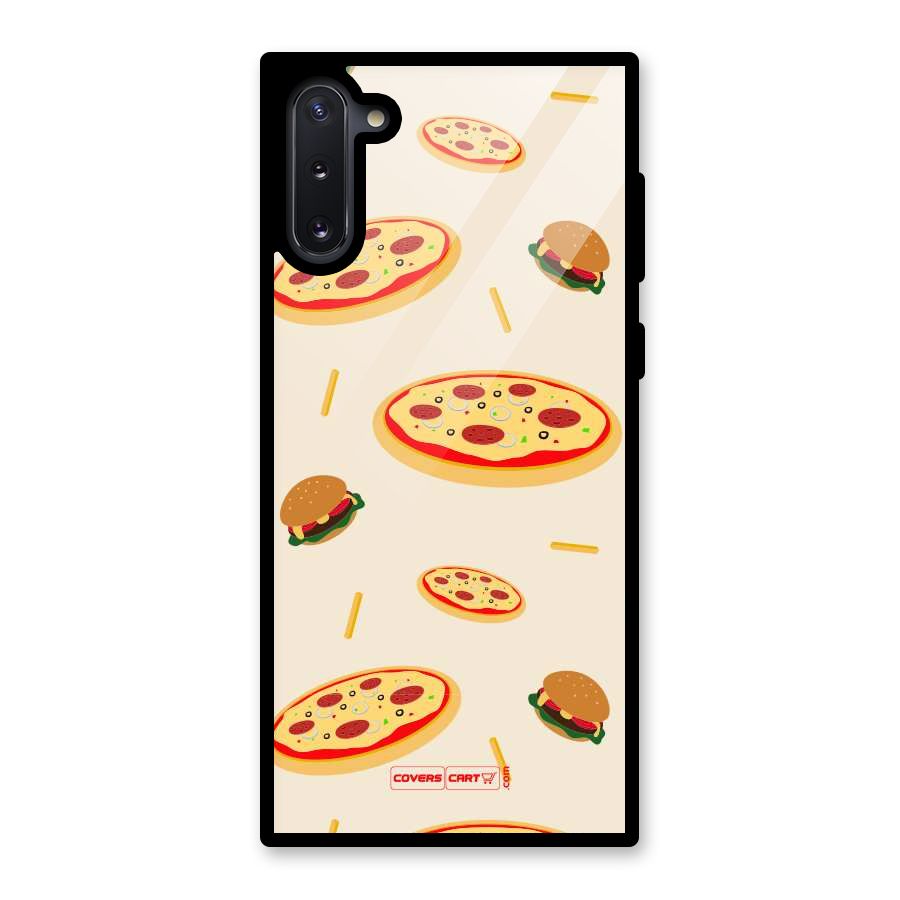 Pizza and Burger Love Glass Back Case for Galaxy Note 10