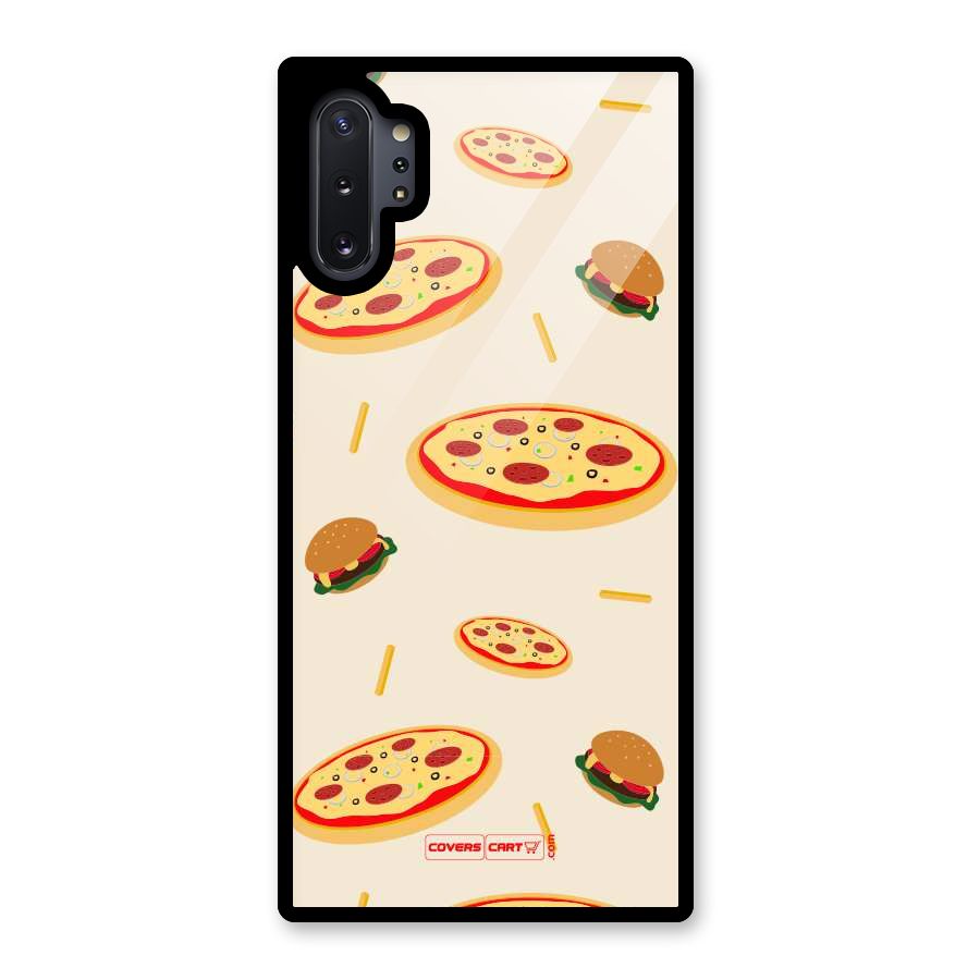 Pizza and Burger Love Glass Back Case for Galaxy Note 10 Plus