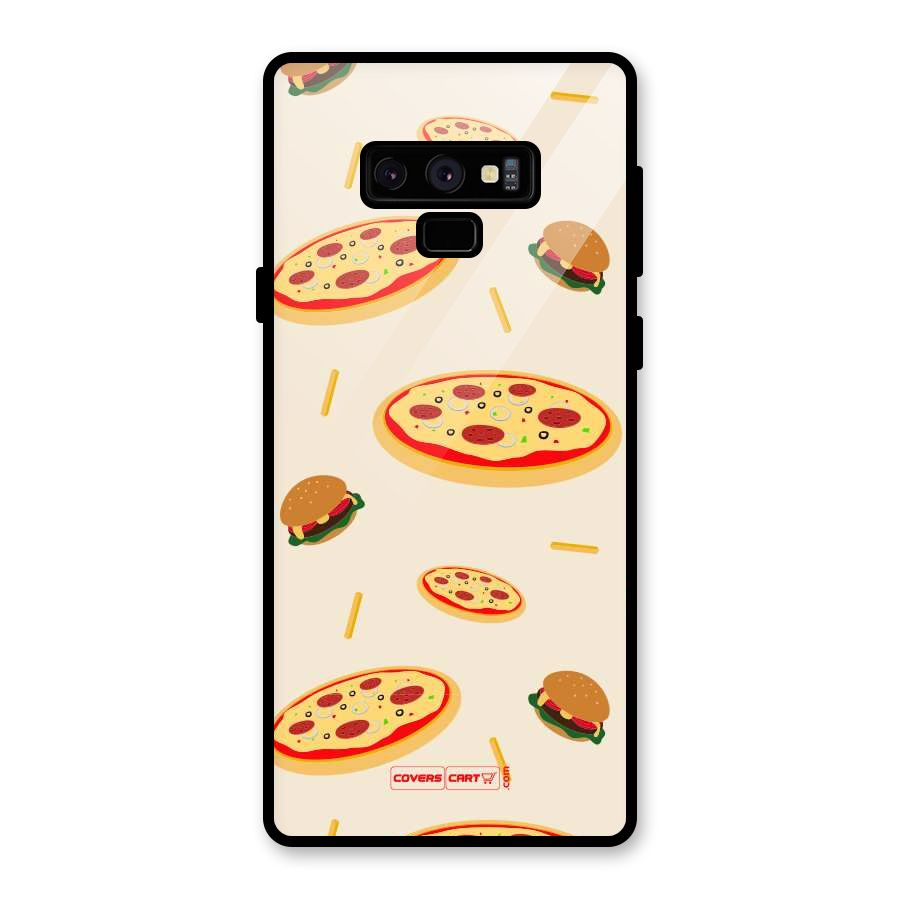 Pizza and Burger Love Glass Back Case for Galaxy Note 9