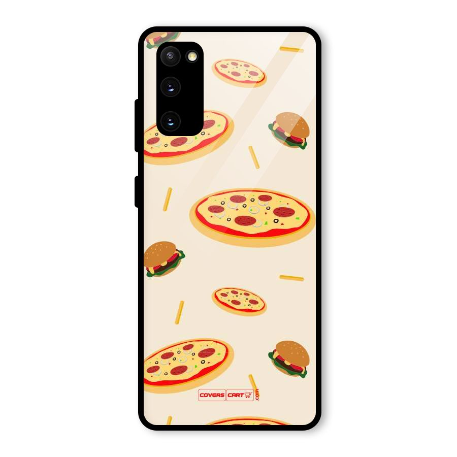 Pizza and Burger Love Glass Back Case for Galaxy S20 FE