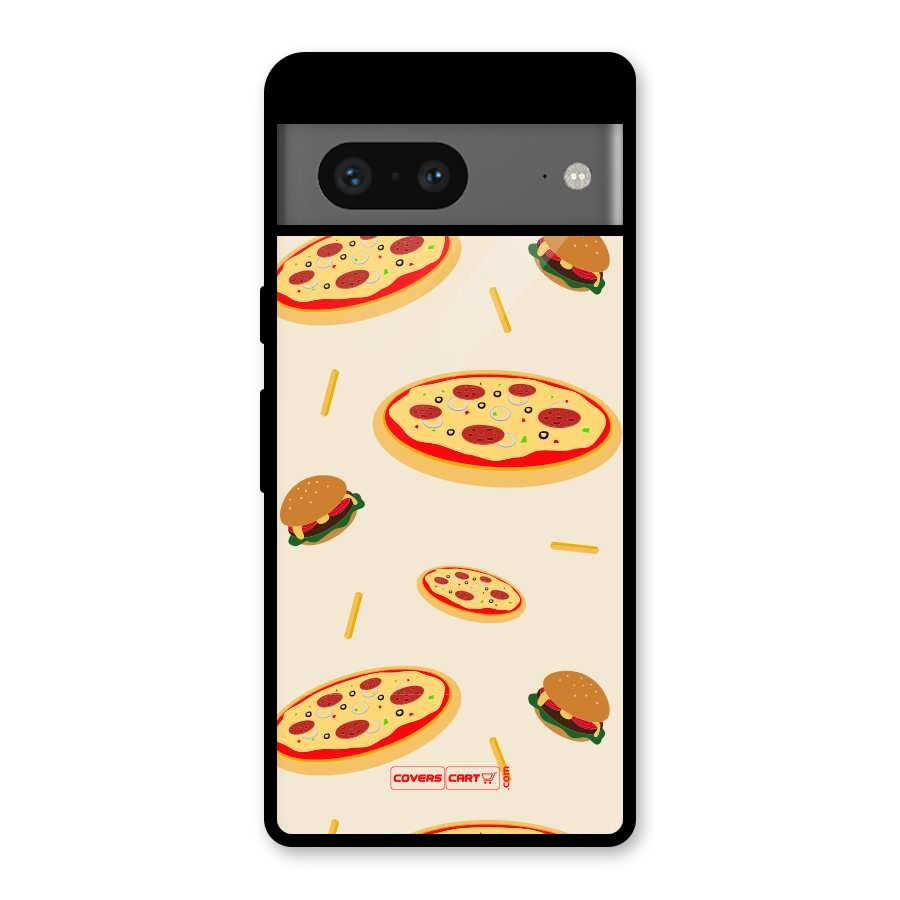 Pizza and Burger Love Glass Back Case for Google Pixel 7