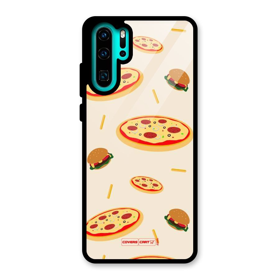 Pizza and Burger Love Glass Back Case for Huawei P30 Pro