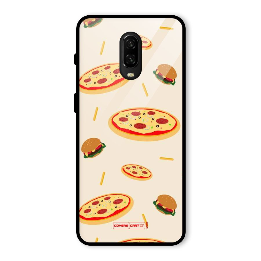 Pizza and Burger Love Glass Back Case for OnePlus 6T