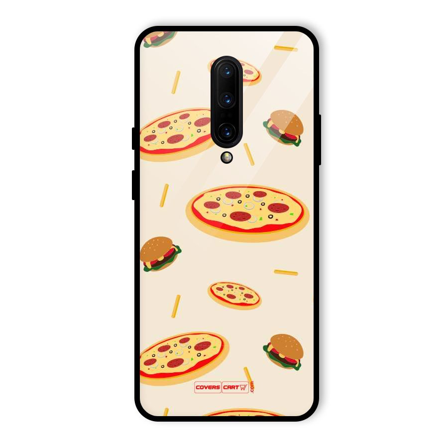 Pizza and Burger Love Glass Back Case for OnePlus 7 Pro
