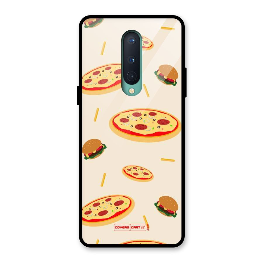 Pizza and Burger Love Glass Back Case for OnePlus 8