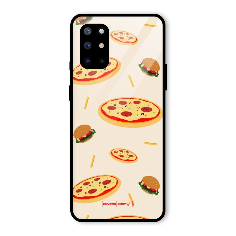 Pizza and Burger Love Glass Back Case for OnePlus 8T