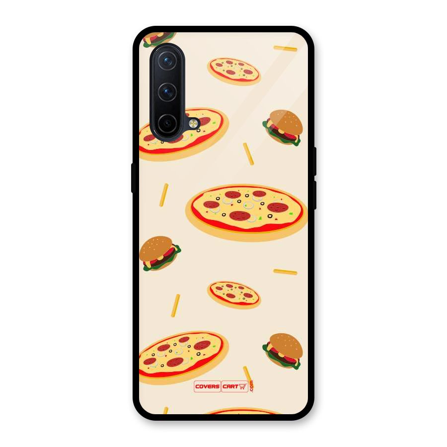Pizza and Burger Love Glass Back Case for OnePlus Nord CE 5G