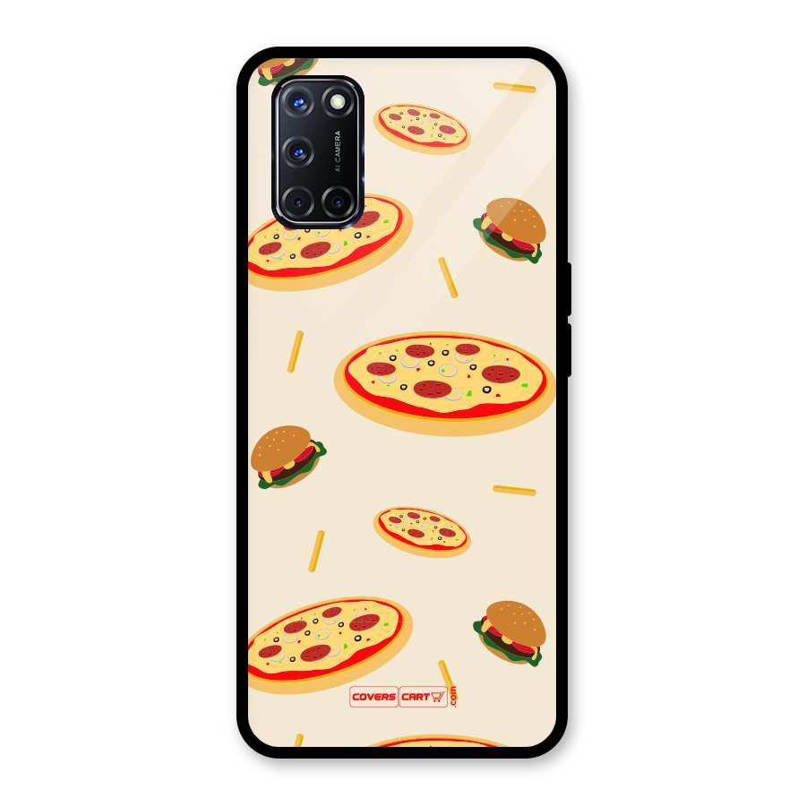 Pizza and Burger Love Glass Back Case for Oppo A52