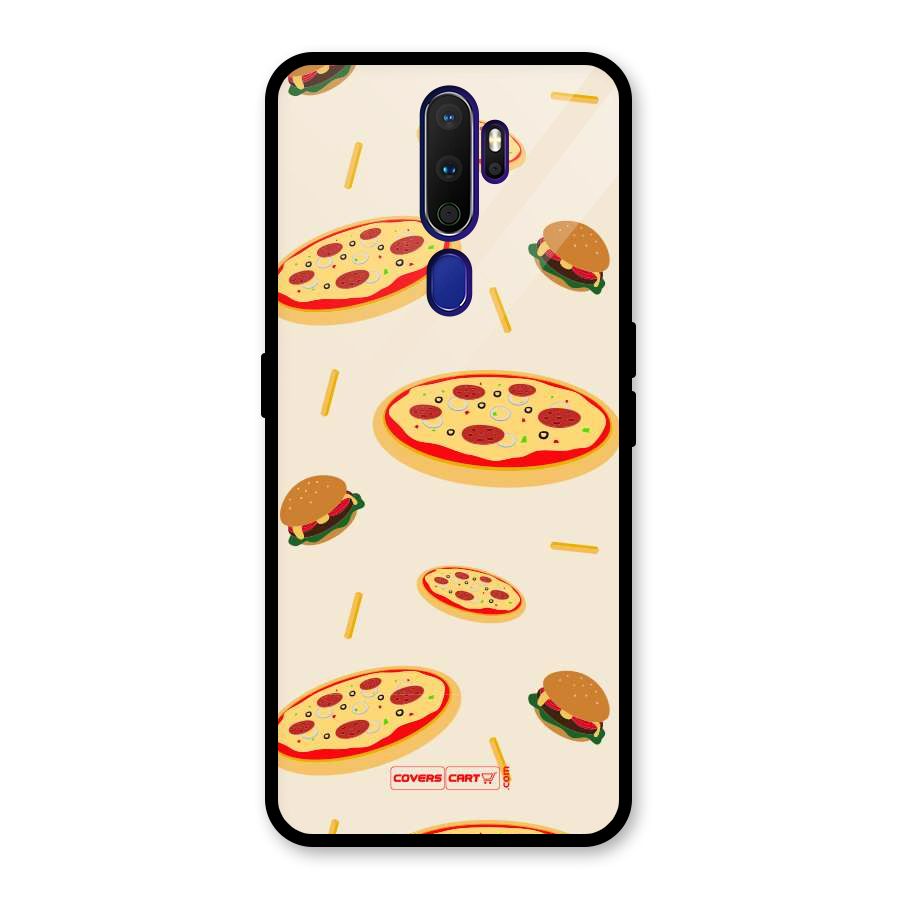 Pizza and Burger Love Glass Back Case for Oppo A9 (2020)