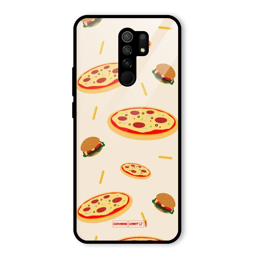 Pizza and Burger Love Glass Back Case for Poco M2
