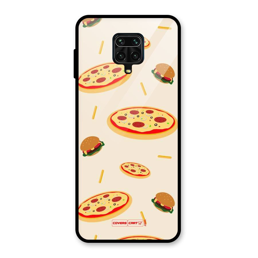 Pizza and Burger Love Glass Back Case for Poco M2 Pro