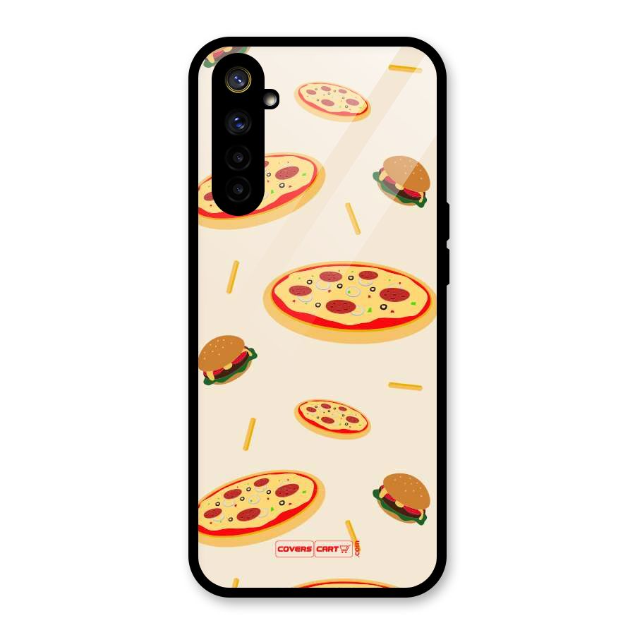 Pizza and Burger Love Glass Back Case for Realme 6