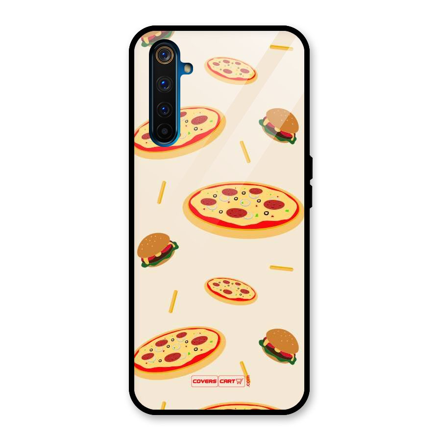 Pizza and Burger Love Glass Back Case for Realme 6 Pro