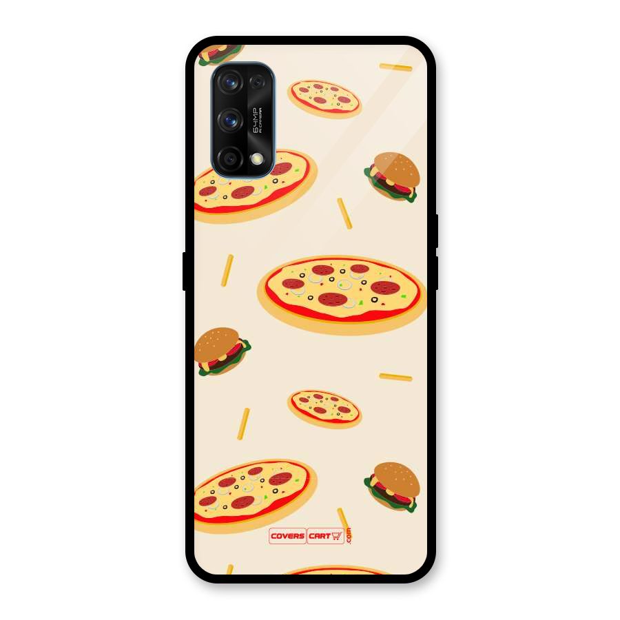 Pizza and Burger Love Glass Back Case for Realme 7 Pro