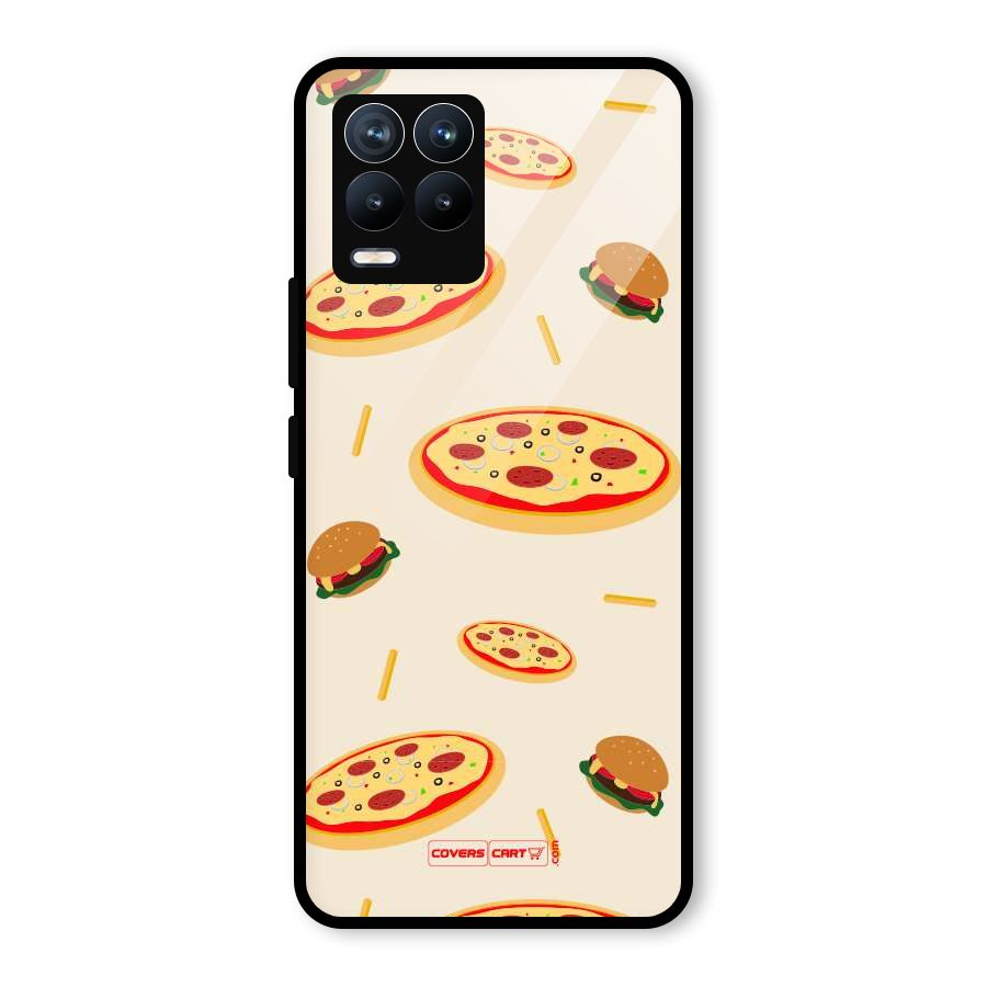 Pizza and Burger Love Glass Back Case for Realme 8 Pro