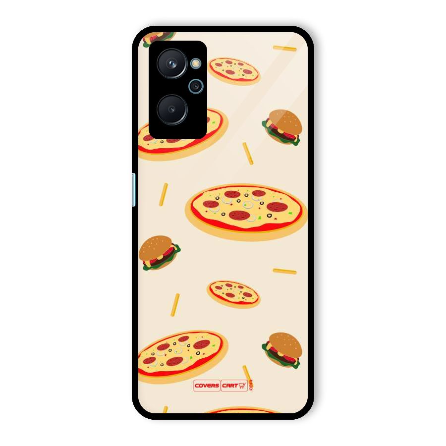Pizza and Burger Love Glass Back Case for Realme 9i