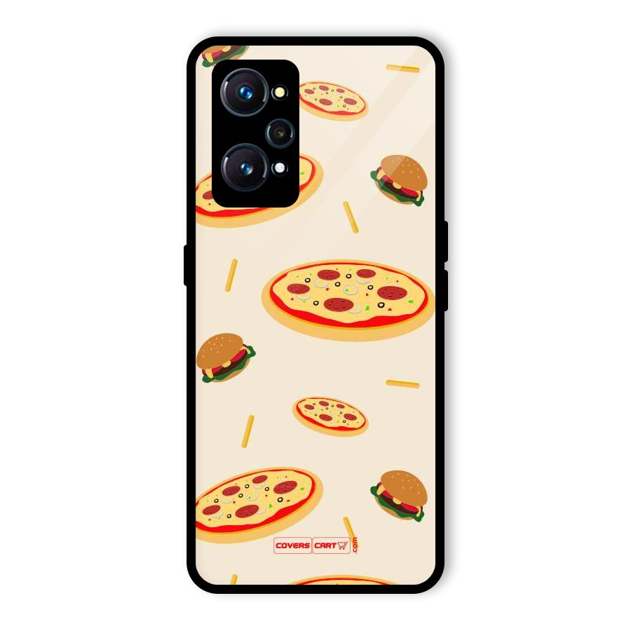 Pizza and Burger Love Glass Back Case for Realme GT 2
