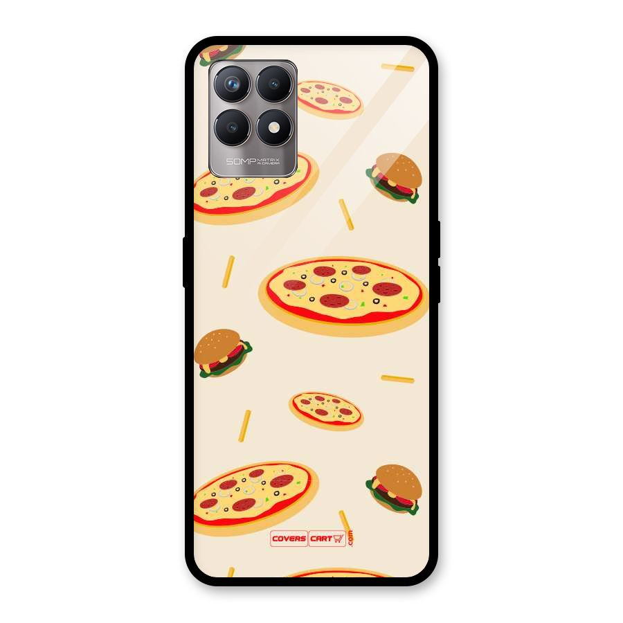 Pizza and Burger Love Glass Back Case for Realme Narzo 50