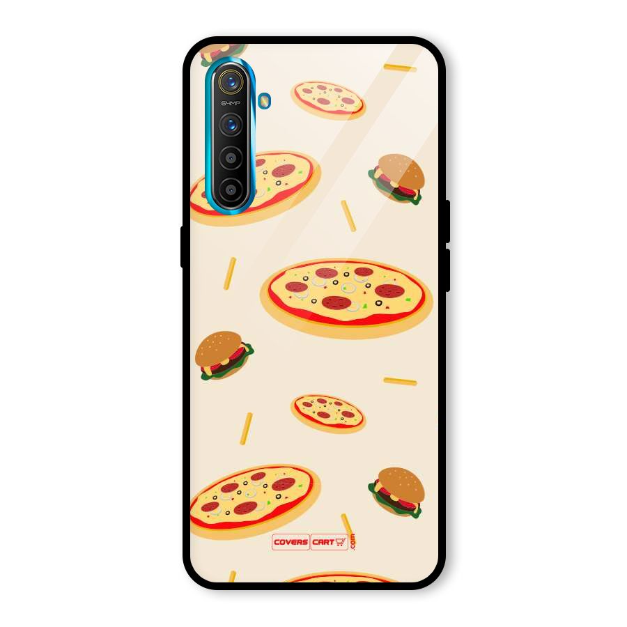 Pizza and Burger Love Glass Back Case for Realme XT