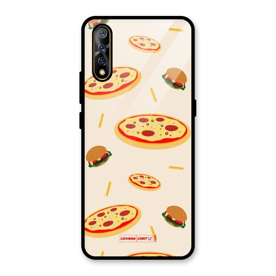 Pizza and Burger Love Glass Back Case for Vivo S1