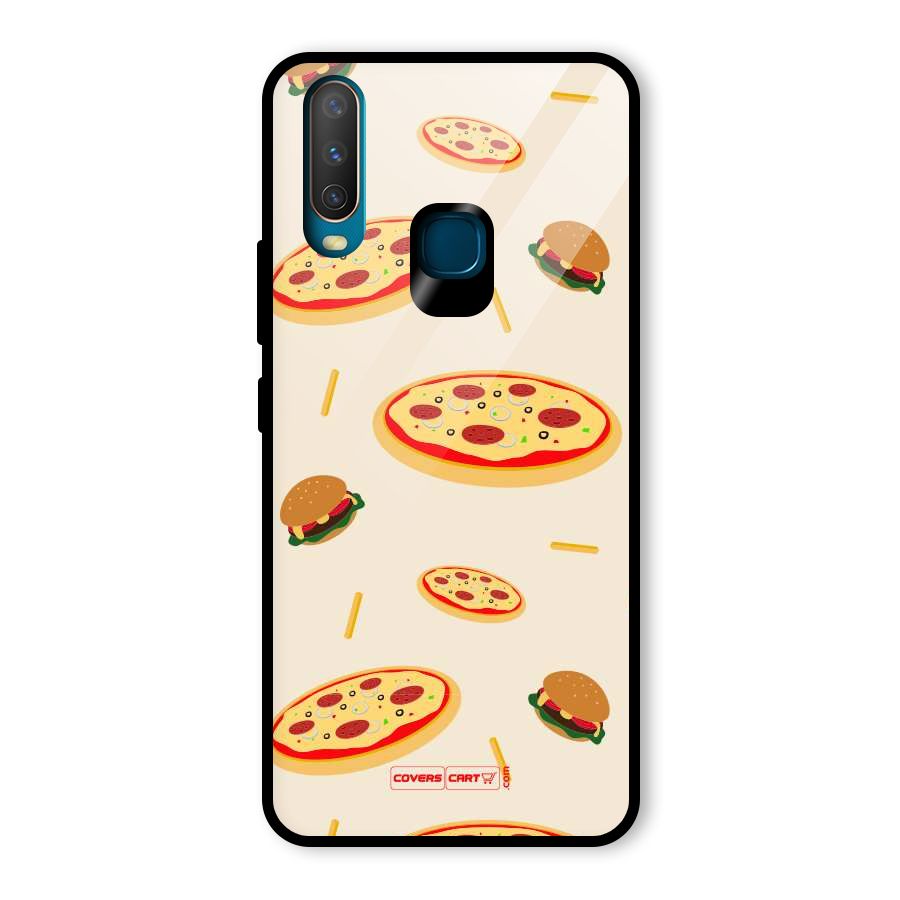 Pizza and Burger Love Glass Back Case for Vivo Y15