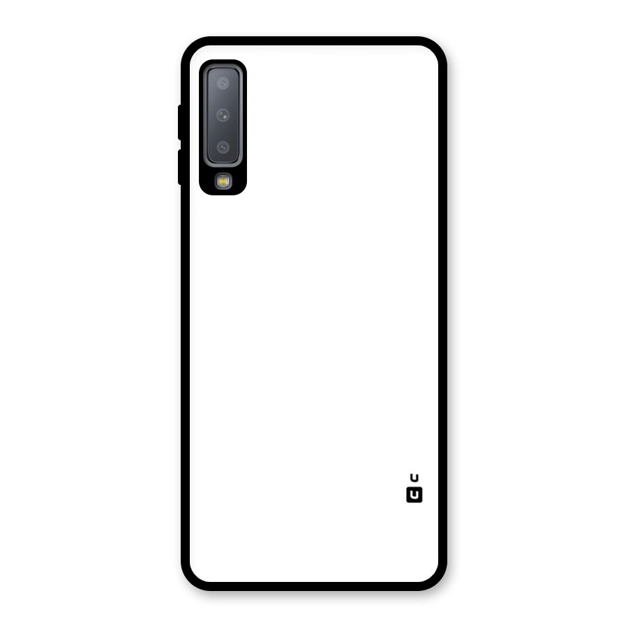 Plain White Glass Back Case for Galaxy A7 (2018)