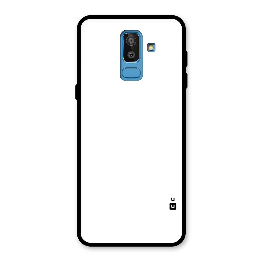 Plain White Glass Back Case for Galaxy J8