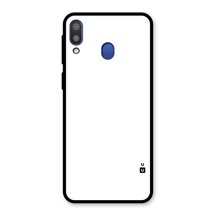 Plain White Glass Back Case for Galaxy M20