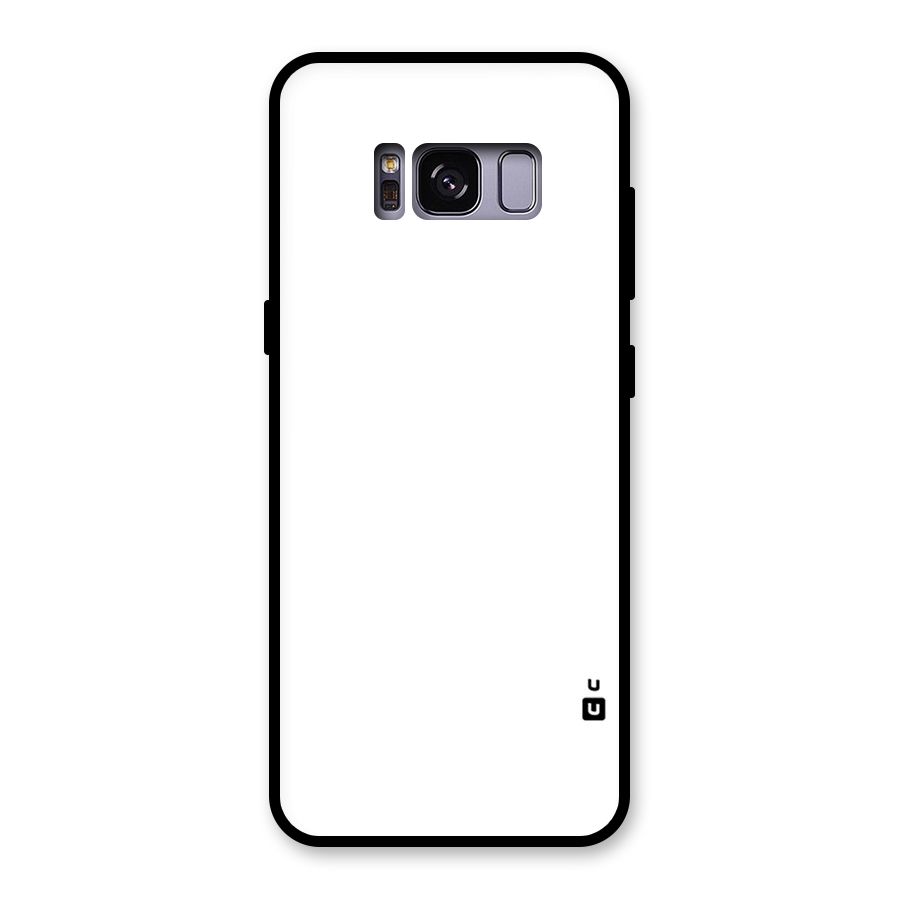 Plain White Glass Back Case for Galaxy S8
