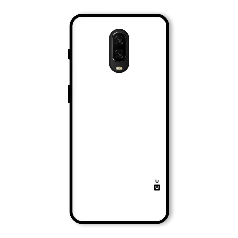 Plain White Glass Back Case for OnePlus 6T