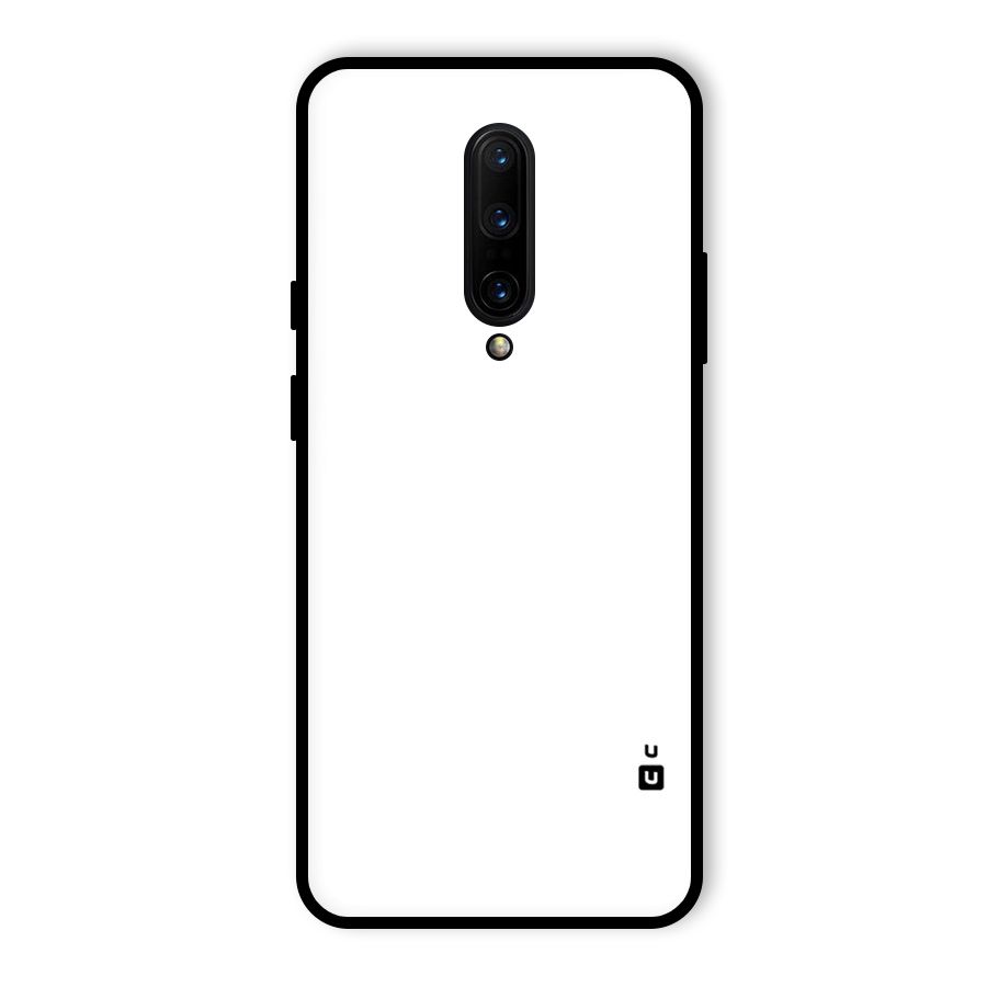 Plain White Glass Back Case for OnePlus 7 Pro