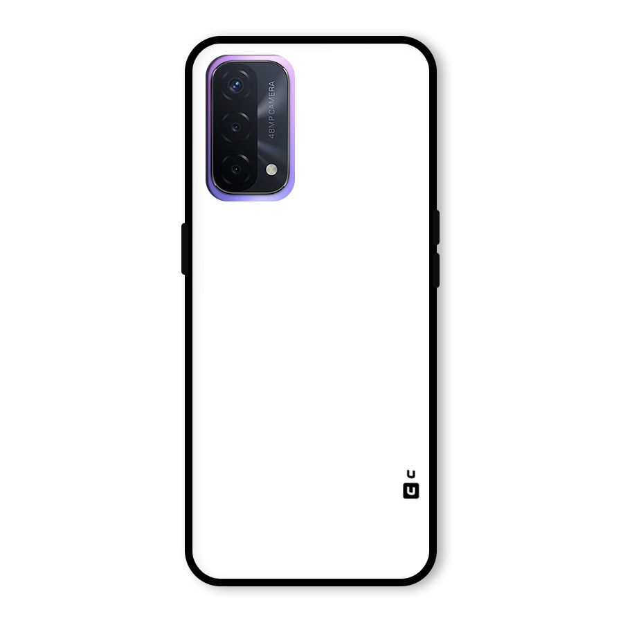 Plain White Glass Back Case for Oppo A74 5G