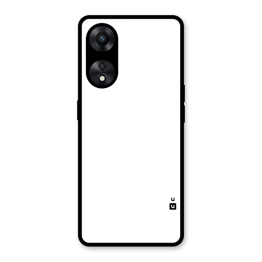 Plain White Glass Back Case for Oppo A78