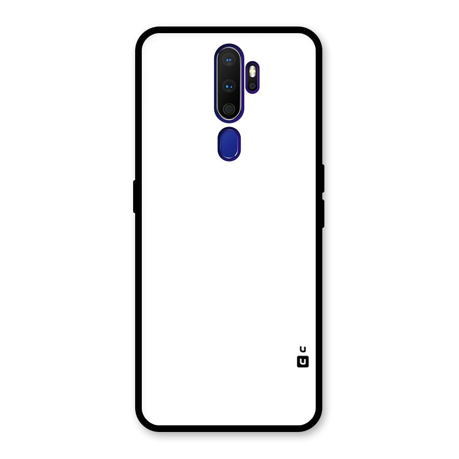 Plain White Glass Back Case for Oppo A9 (2020)
