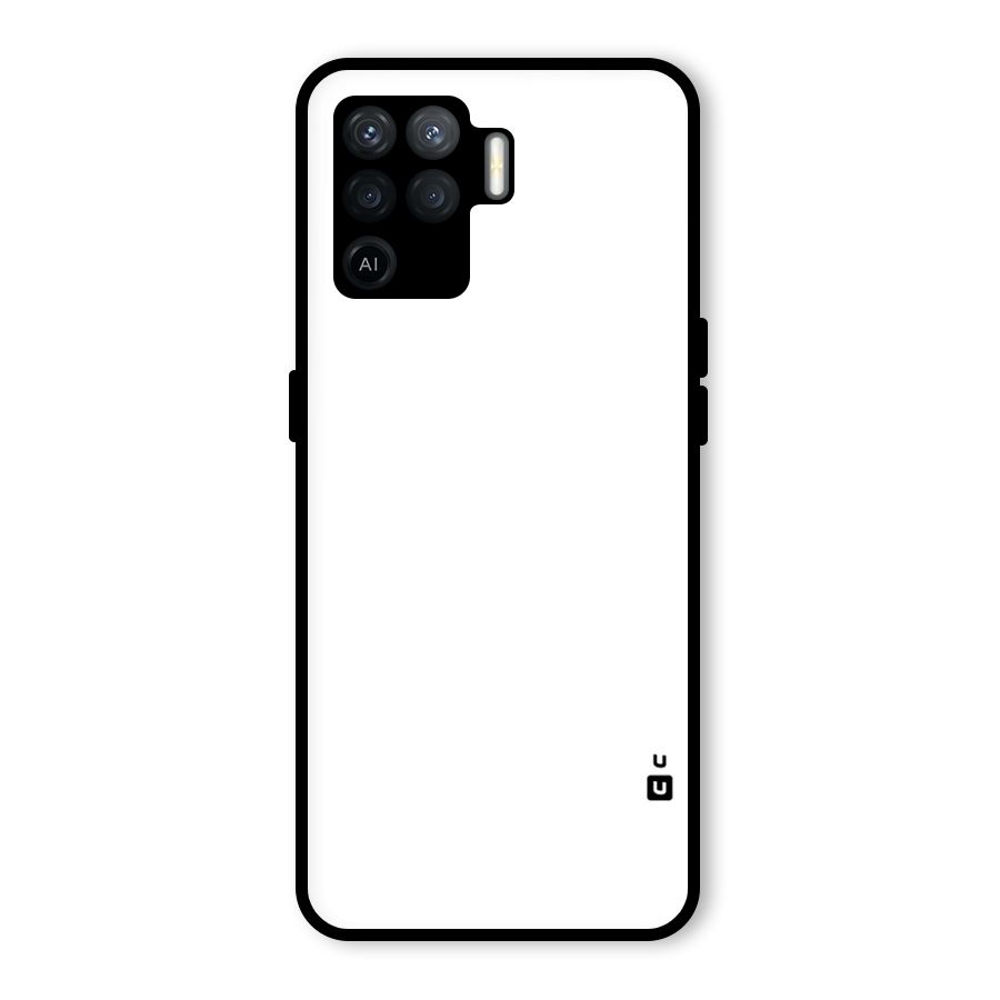 Plain White Glass Back Case for Oppo F19 Pro