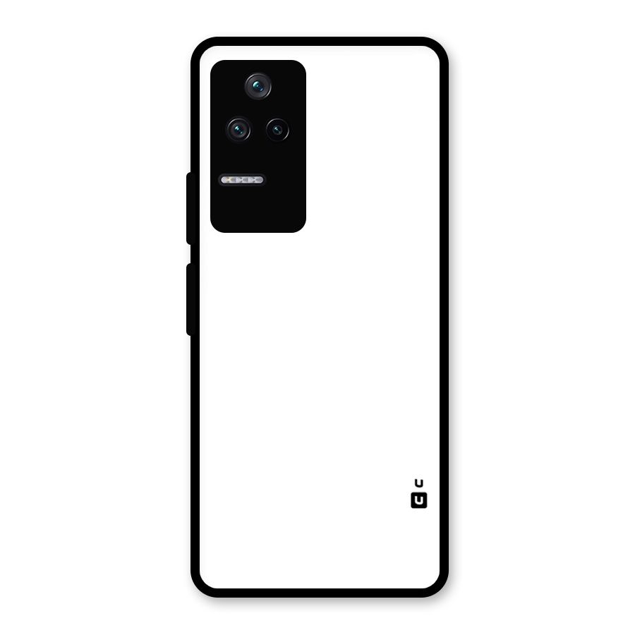 Plain White Glass Back Case for Poco F4 5G