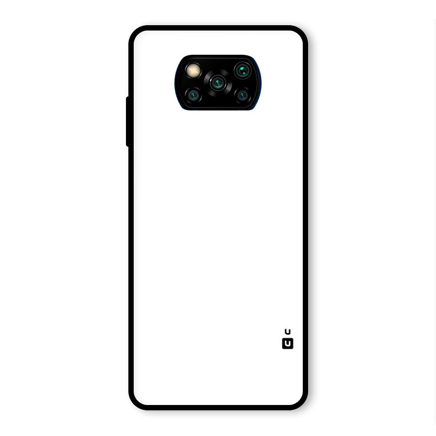 Plain White Glass Back Case for Poco X3 Pro