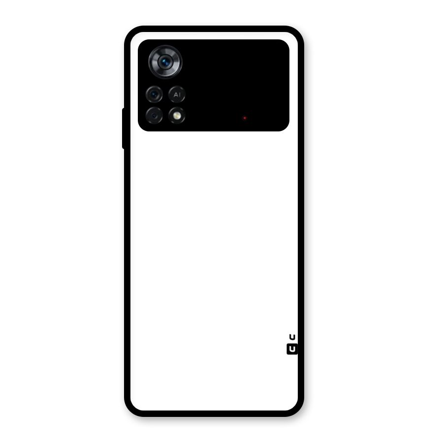Plain White Glass Back Case for Poco X4 Pro 5G