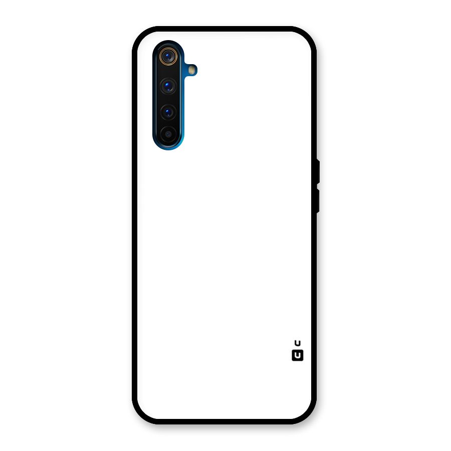 Plain White Glass Back Case for Realme 6 Pro