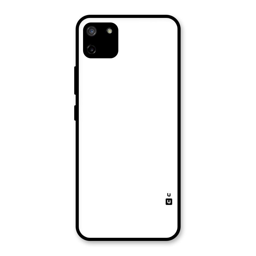Plain White Glass Back Case for Realme C11