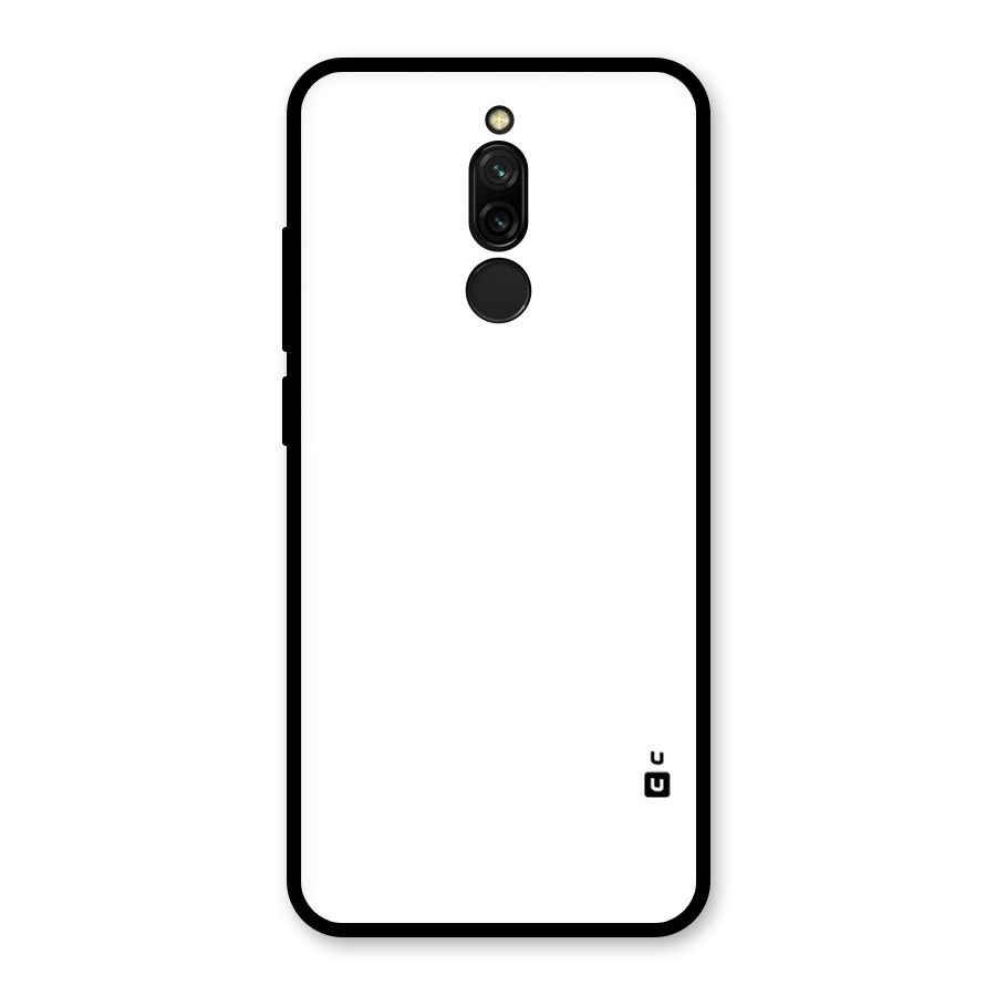 Plain White Glass Back Case for Redmi 8