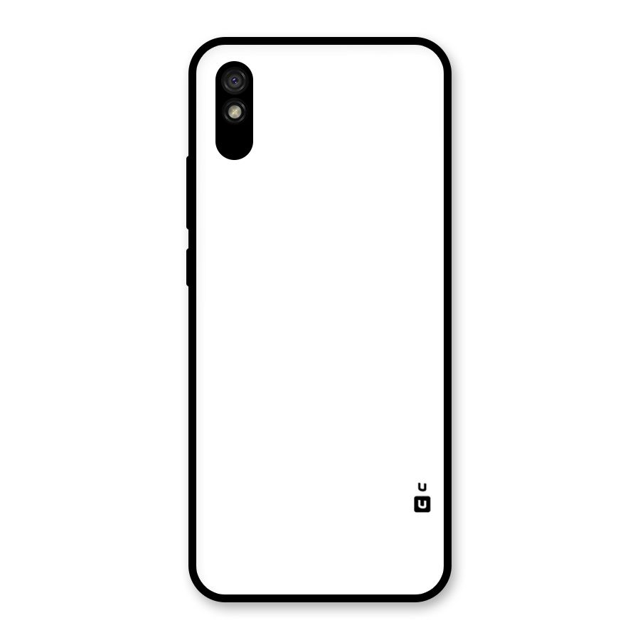Plain White Glass Back Case for Redmi 9i