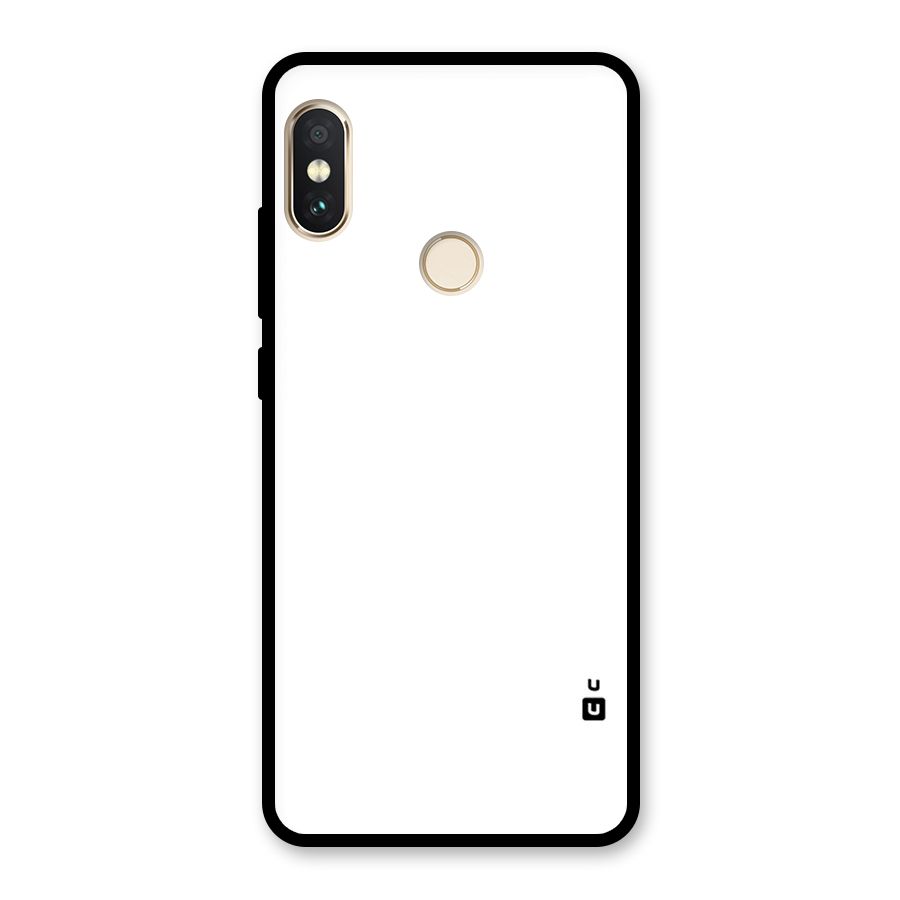 Plain White Glass Back Case for Redmi Note 5 Pro
