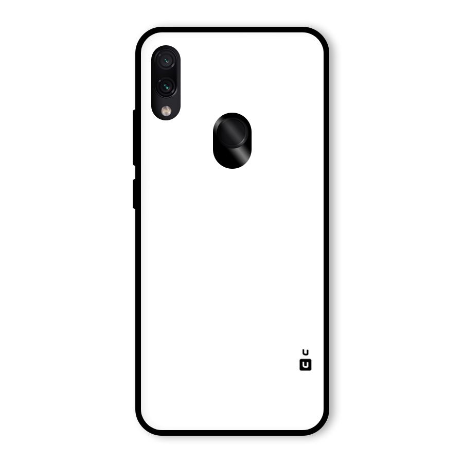 Plain White Glass Back Case for Redmi Note 7S