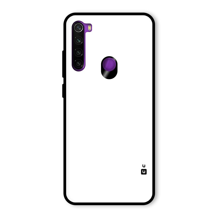 Plain White Glass Back Case for Redmi Note 8