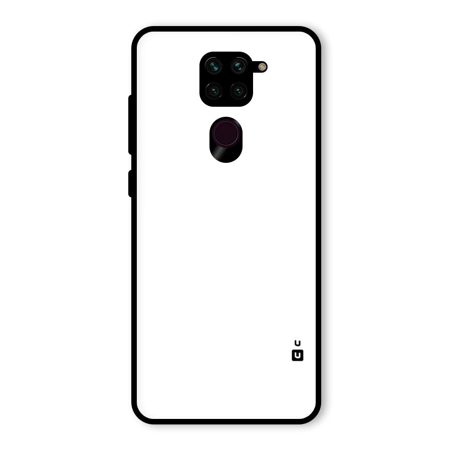 Plain White Glass Back Case for Redmi Note 9