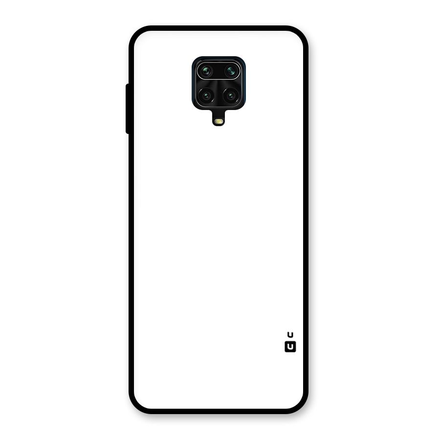 Plain White Glass Back Case for Redmi Note 9 Pro Max
